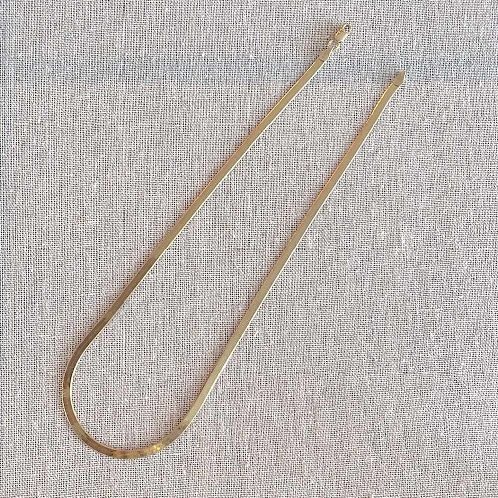 14k Gold Plated Vermeil Herringbone Necklace